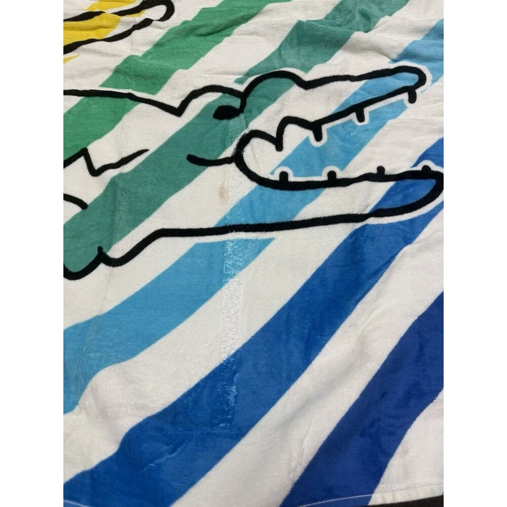 Lacoste Rainbow Big Croc Cotton Beach Towel 36”x72”